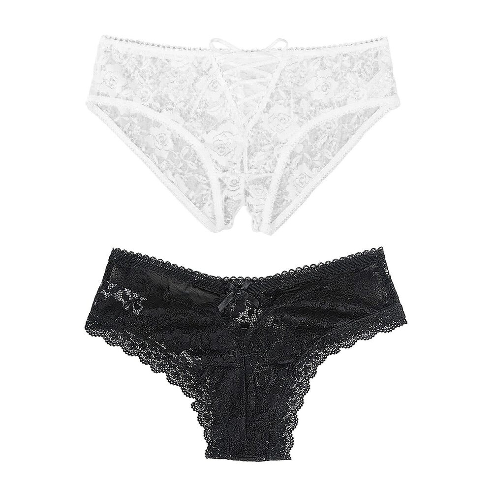 1296 Lace Boyshorts Sexy Panties Crisscross Strappy Underwear Plus Size